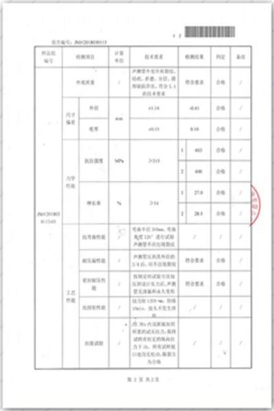 洛阳出厂检测报告